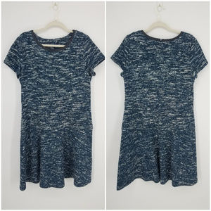 Talbots Knit Tweed Flounce Dress